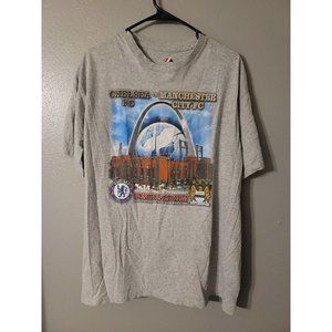 Chelsea vs Manchester Soccer At Busch Stadium St. Louis T-Shirt Gray Size XL